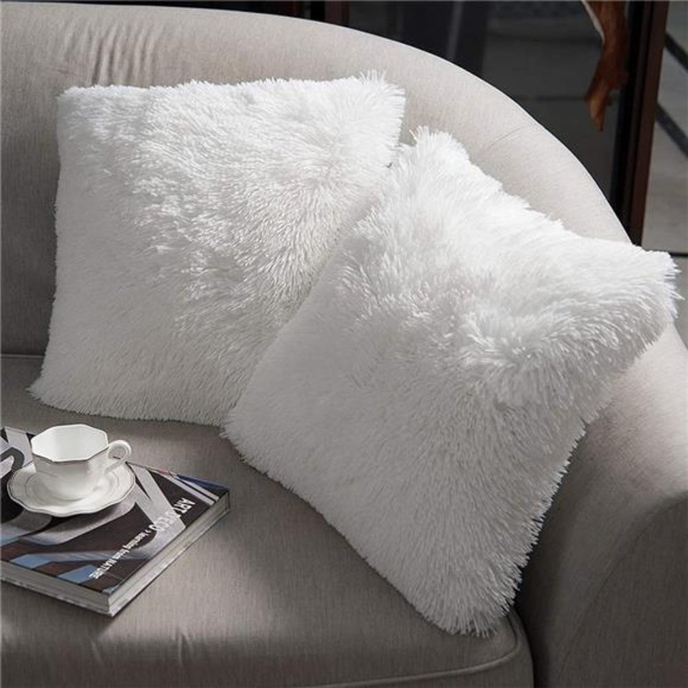 Luxury Soft Faux Fur Fleece Cushion Cover Pillowcase Decorative 2 Pack